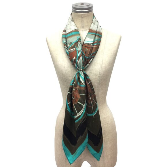 HERMES Blue Scarf - Picture 2 of 3